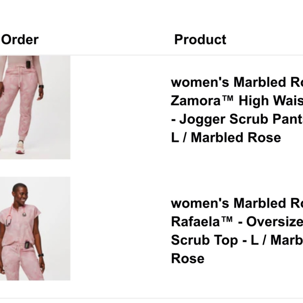 Figs marbled rose scrub set
